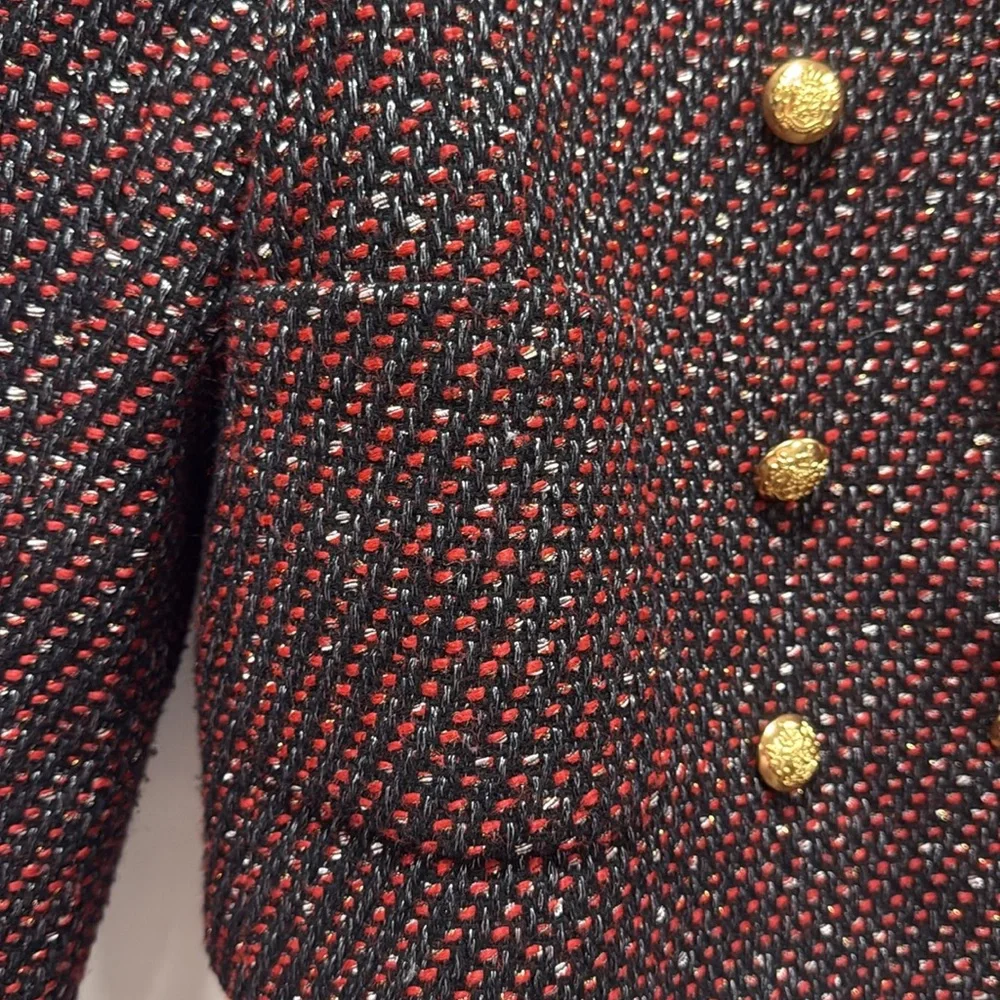 Red and Blue Tweed Marais Jacket - Picture 6 of 8